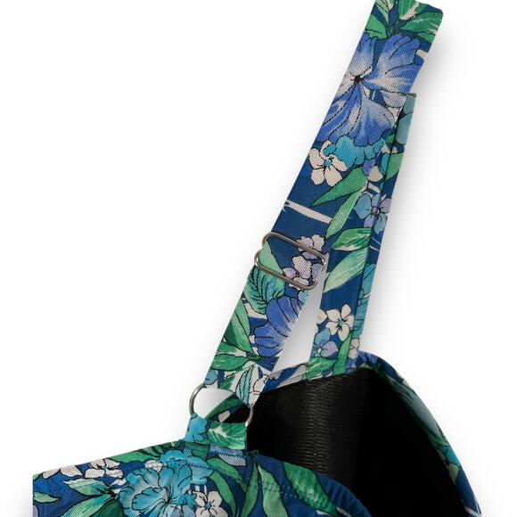 Fit 4 U Blue Flyaway Bandeau Tropical One Piece Swimdress 24W - Picture 5 of 10